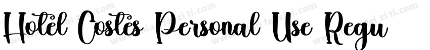 Hotel Costes Personal Use Regular字体转换